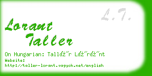 lorant taller business card